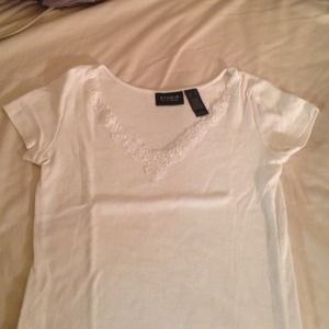 White V-Neck tee