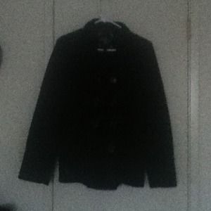 Plain black pea coat