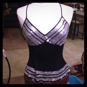 Cute black sequin gracie top