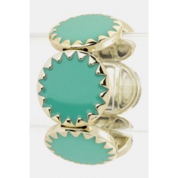 Mint enamel stretch bracelet
