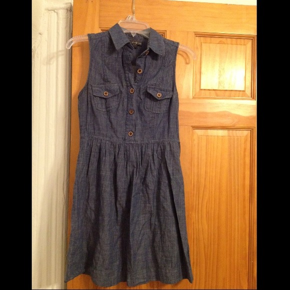 Sleeveless Collared Denim Dress