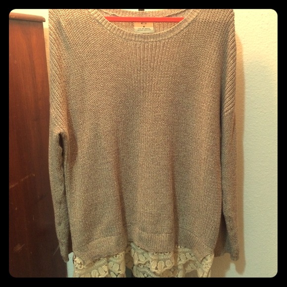 Urban Outfitters lace trimmed sweater size M
