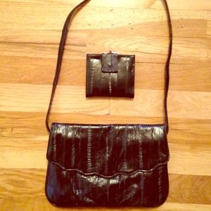 💝Vintage Eel Skin purse + wallet set! 💝