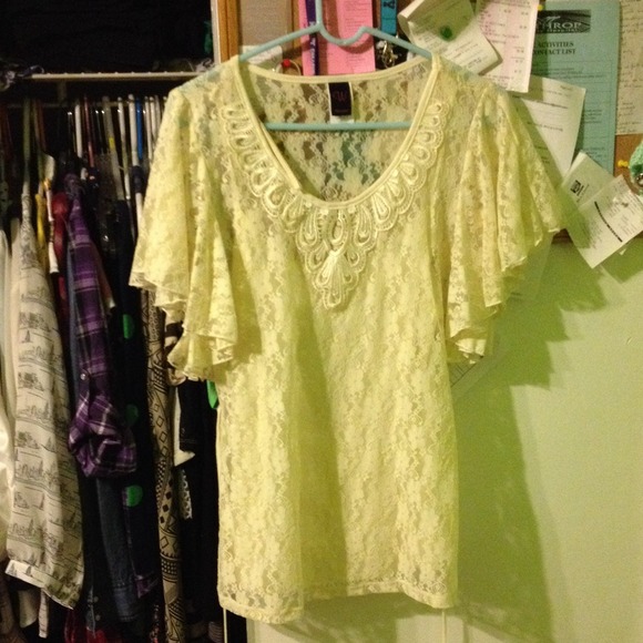 Lacy angel sleeve top