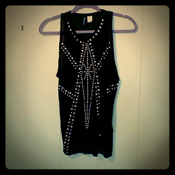 Studded muscle tank top