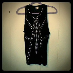Studded muscle tank top
