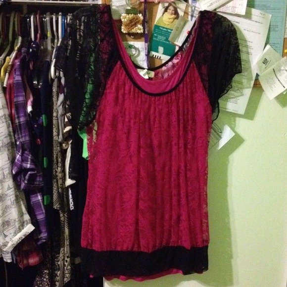 Hot pink and black lacy too with inner cami