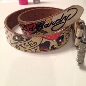 Authentic ed hardy leather belt