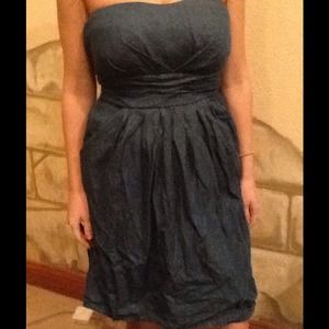 Strapless jean dress