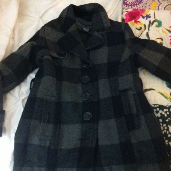 Plaid button down coat