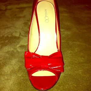 Nine & Co Cherry Red Patent leather heels