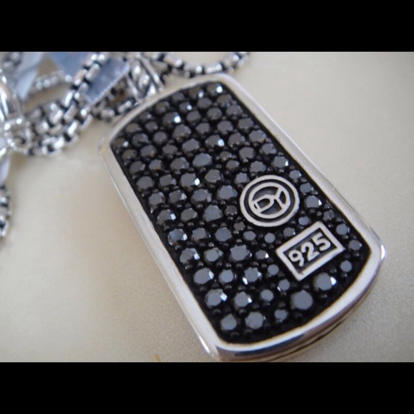 ❌SOLD❌ David Yurman Pavé Black Diamond Tag Men's - Picture 2 of 4