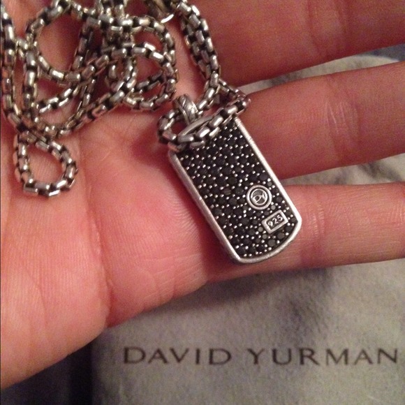 ❌SOLD❌ David Yurman Pavé Black Diamond Tag Men's - Picture 3 of 4