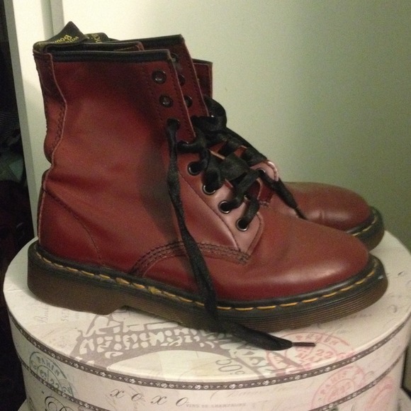 Maroon red doc martens !!