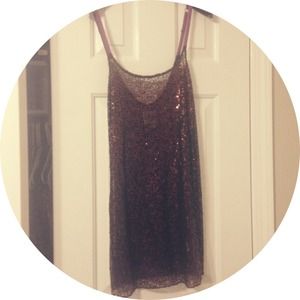 Free People bronze sequin slip