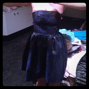 Strapless Navy Dress