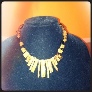Vintage Genuine Golden/black coral necklace 50g
