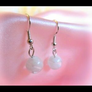 White*Clear Single Bead SS Earrings