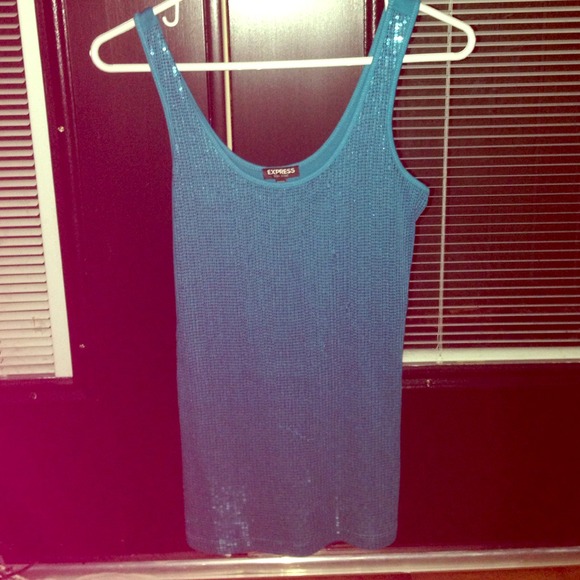 Aqua sequin tank