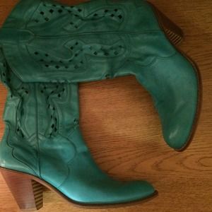Turquoise cowboy boots