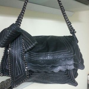 Vince camuto black leather shoulder bag