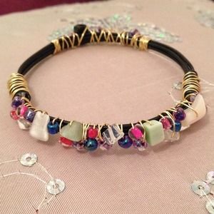 Wire wrapped bangle.