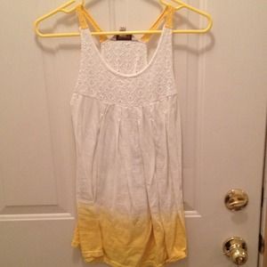💋SOLD💋Yellow and White Tank