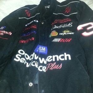 Genuine leather dale earnhardt jacket