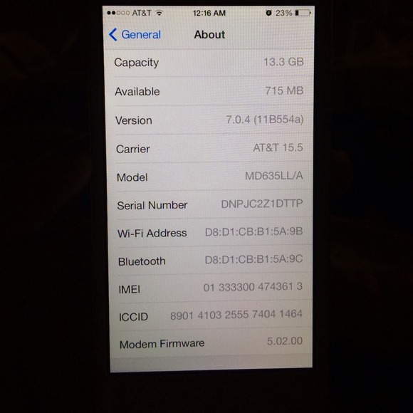 🚫SOLD🚫iPhone 5 white/silver AT&T service - Picture 3 of 4