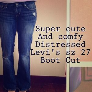 Levi Boot-Cut light-distress jeans