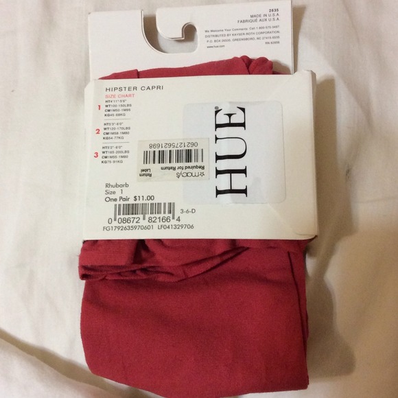 "Rhubarb" colored footless tights - Picture 2 of 3