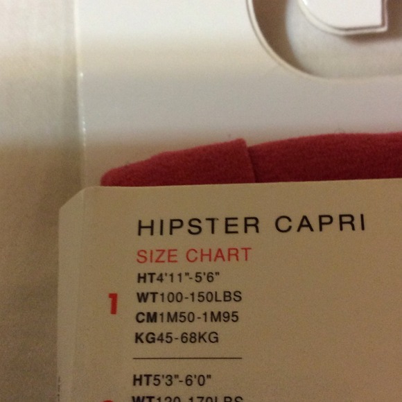 "Rhubarb" colored footless tights - Picture 3 of 3