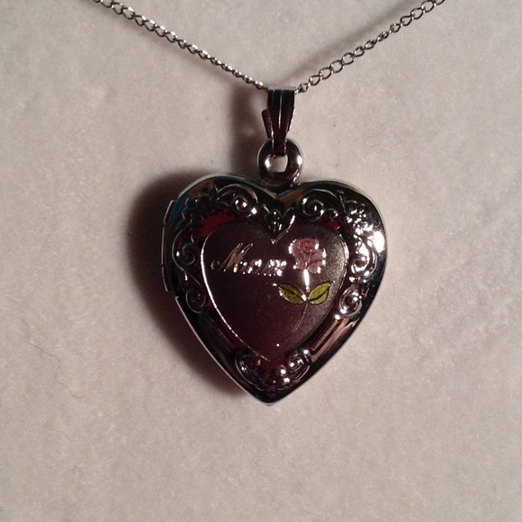 Silver mom necklace