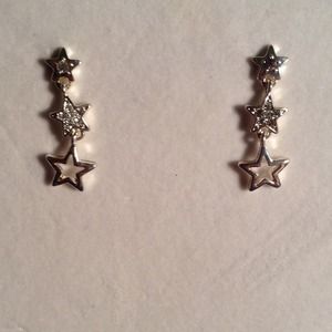Silver star earrings