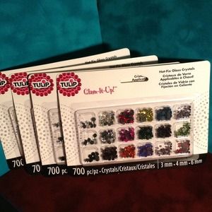 4 glam-it-up hot fix crystals.