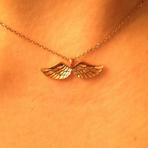 Gold angel wings necklace
