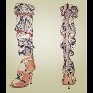 Milano Snake Skin Gladiator Heels