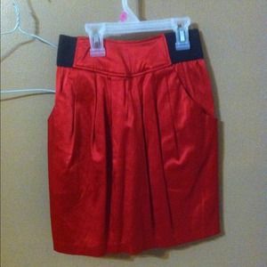 Red pencil skirt