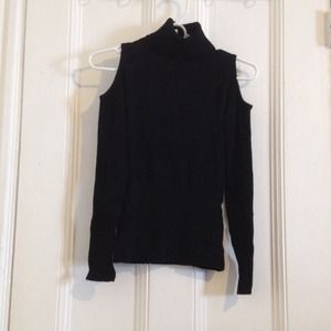 Black shoulderless sweater