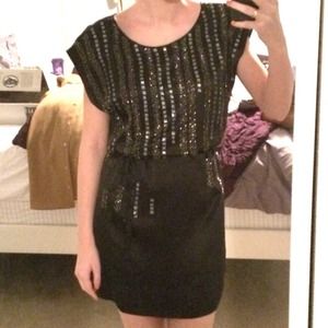 Black beaded 'Ofita' party dress