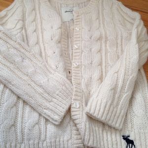 Cream cashmere button up sweater