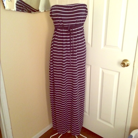 Dresses & Skirts - Navy Stripe Maternity Maxi Dress