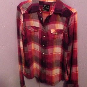 American Eagle purple flannel