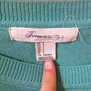 Mint green/blue 3/4 sleeve sweater