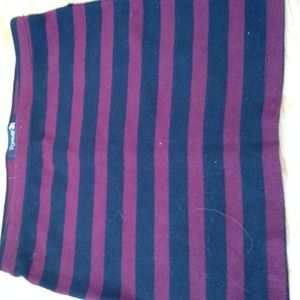 Maroon and Black striped mini skirt