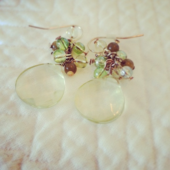 Light green dangle earrings- reserved