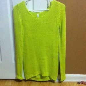 Neon green knit sweater