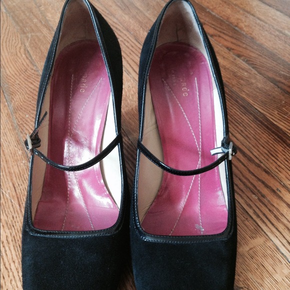 Black Suede MaryJane 4" heels