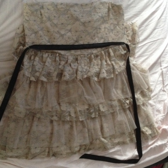 Strapless lace dress