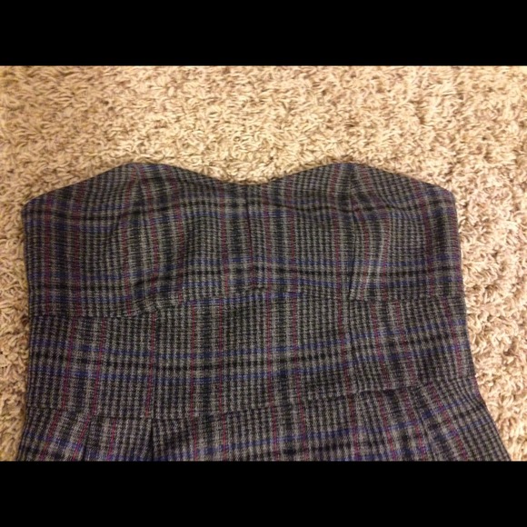 Plaid (wool look) sweetheart cut mini - Picture 2 of 3